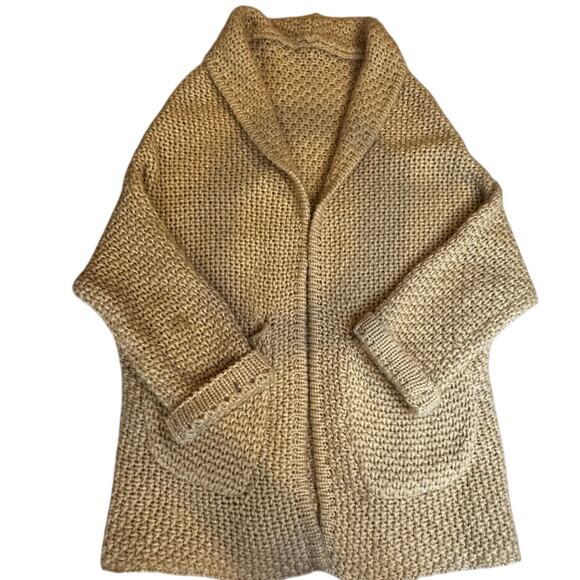 Vintage Handmade small beige crochet Afghan cardigan granny cottagecore coquette - Picture 13 of 15